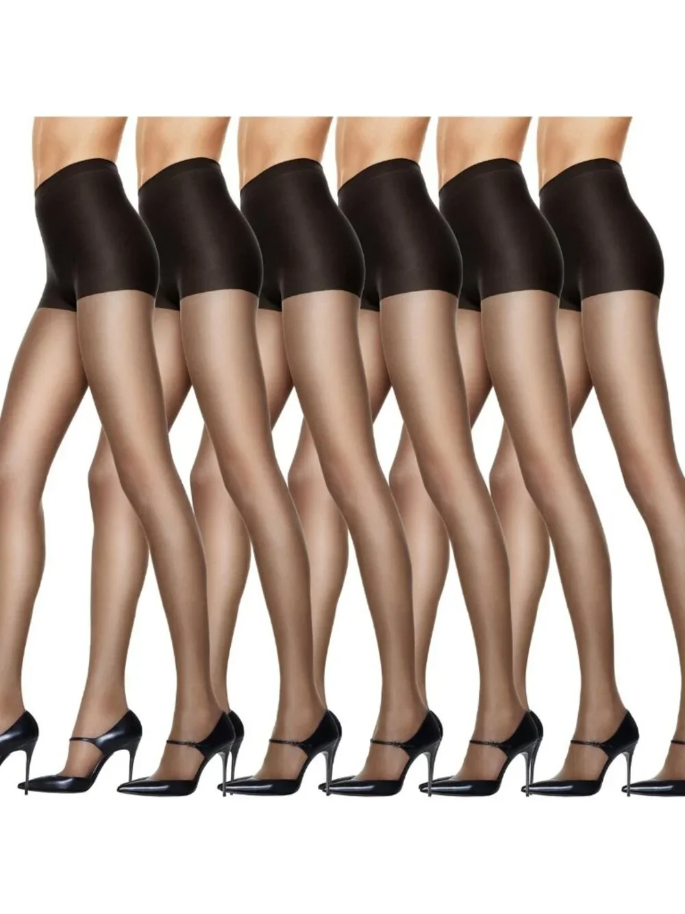 Silky Sheer Control Top Pantyhose with Reinforced Toe for Women - Comfort